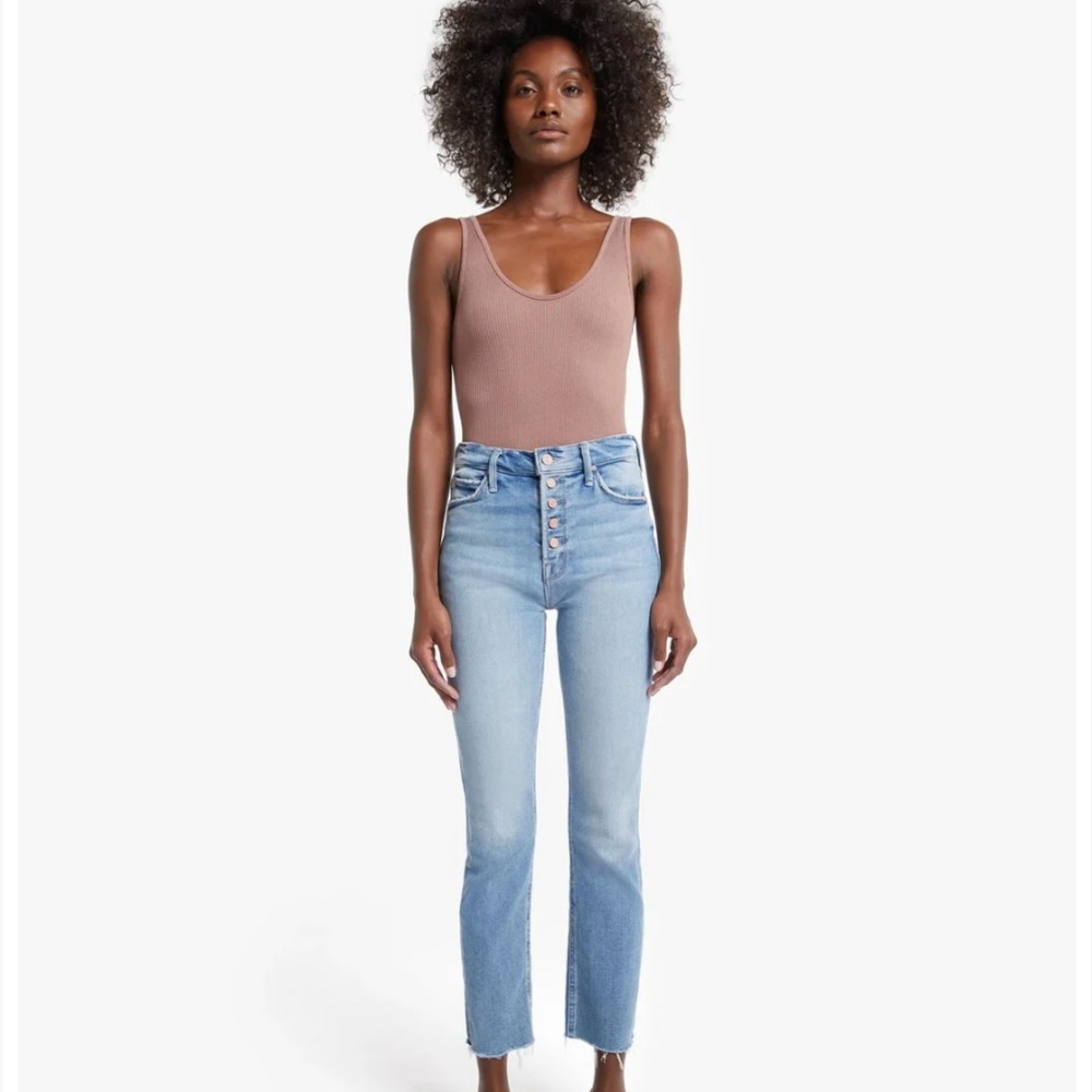 MOTHER Denim- The Pixie Dazzler Ankle Fray Jean in Au Revior size 32 MSRP $238